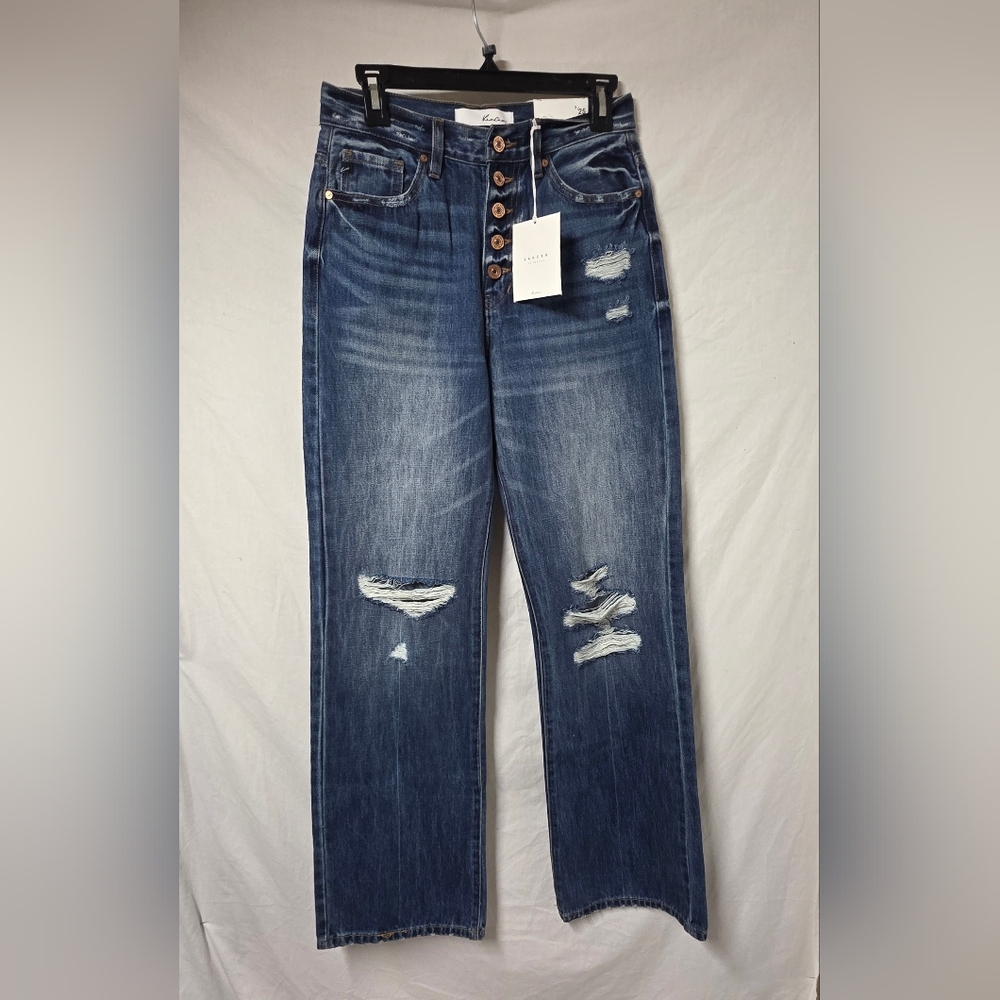KanCan 90s Flare  Exposed Button Fly Distressed Ultra High Rise Jeans 3/25